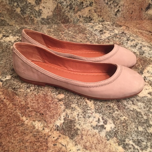 Frye Taupe Nubuck Leather Ballet Flats - Picture 2 of 7